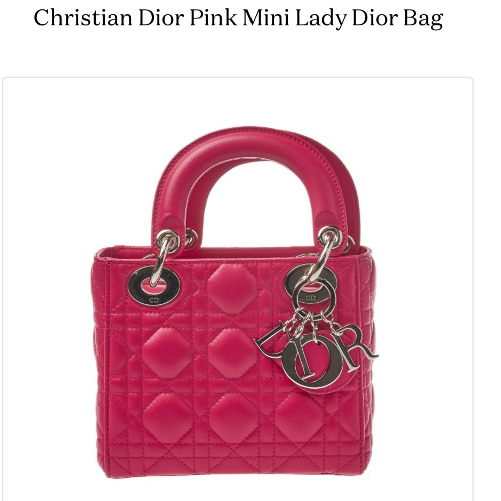 Mini Lady Dior classic bag pink - Picture 7 of 13